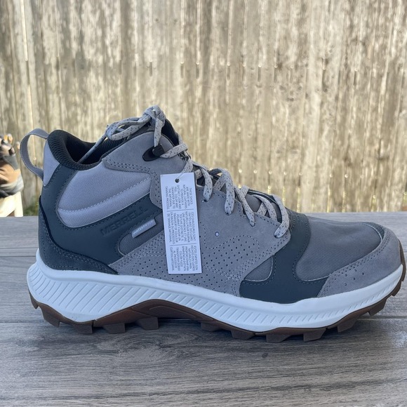 Merrell Tempo Sol Mid WP Boots Men 10.5 Gray Waterproof Hiking Trail J038733 NEW - Picture 10 of 14